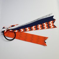 Navy Blue Orange White Chevron 
