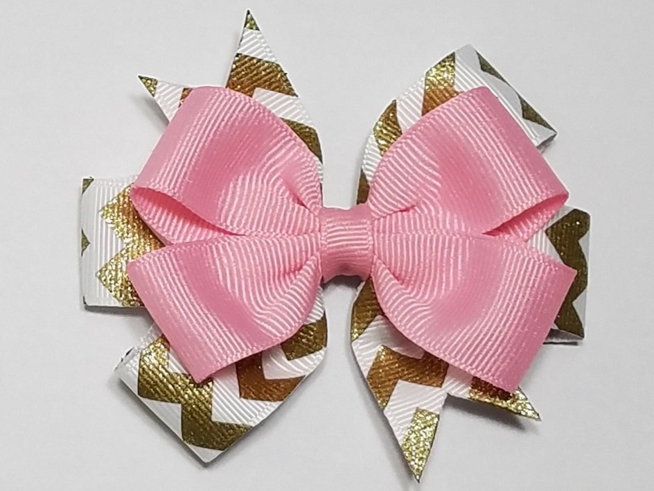 3.5" Pink Gold Chevron 