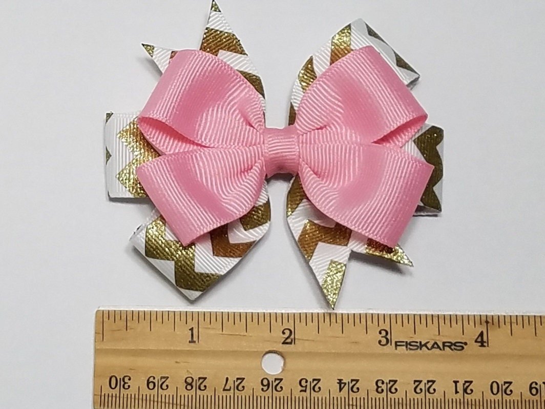 3.5" Pink Gold Chevron 