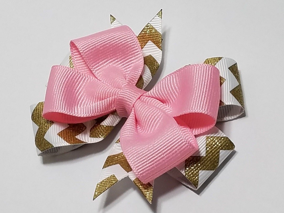 3.5" Pink Gold Chevron 