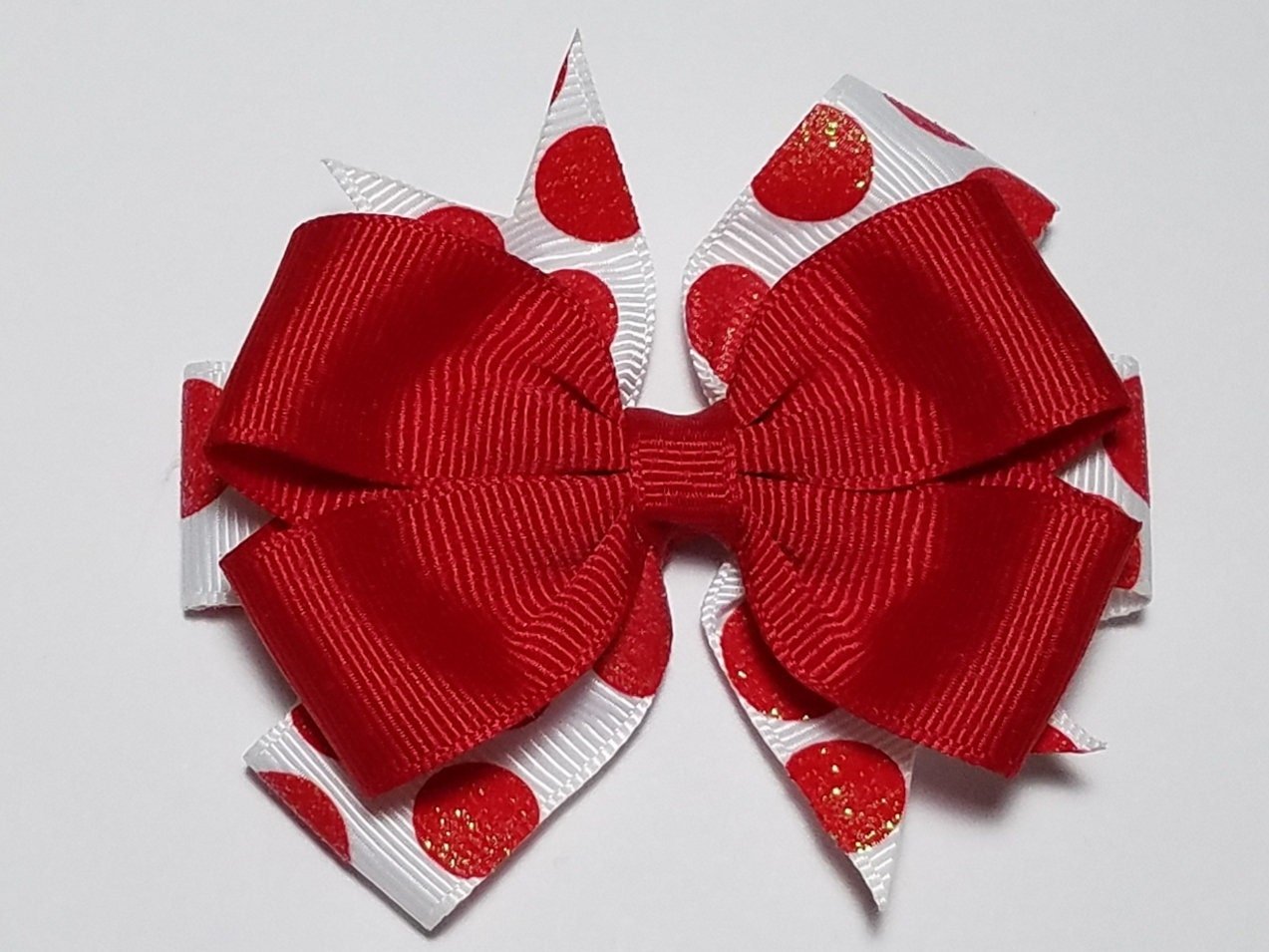 3.5" Red Glitter Polka Dot 