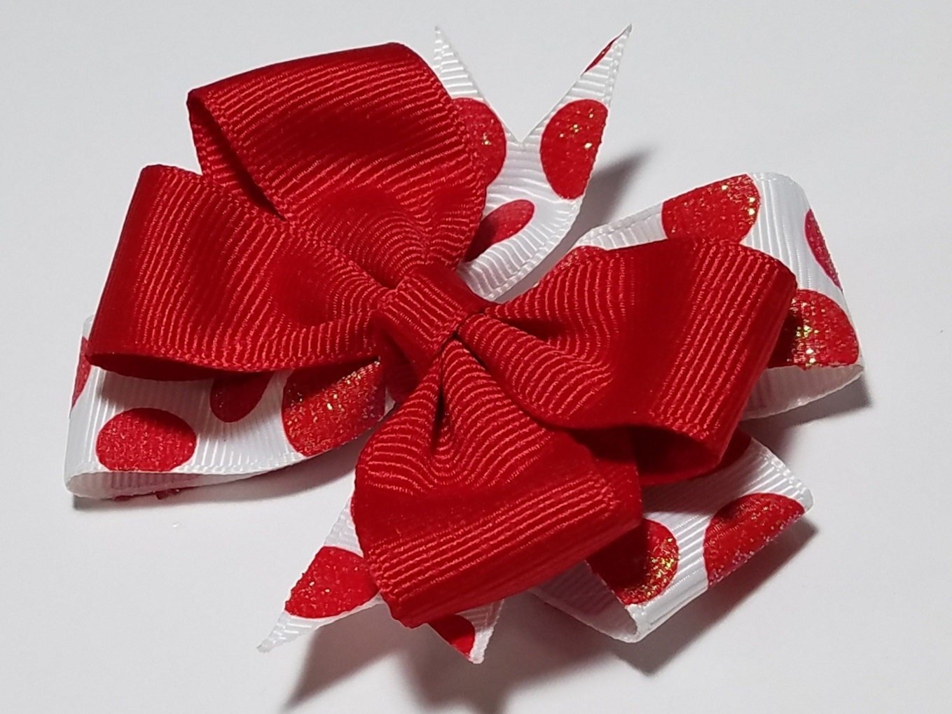 3.5" Red Glitter Polka Dot 