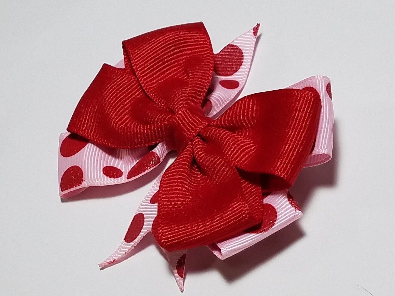 3.5" Red Pink Glitter Polka Dot