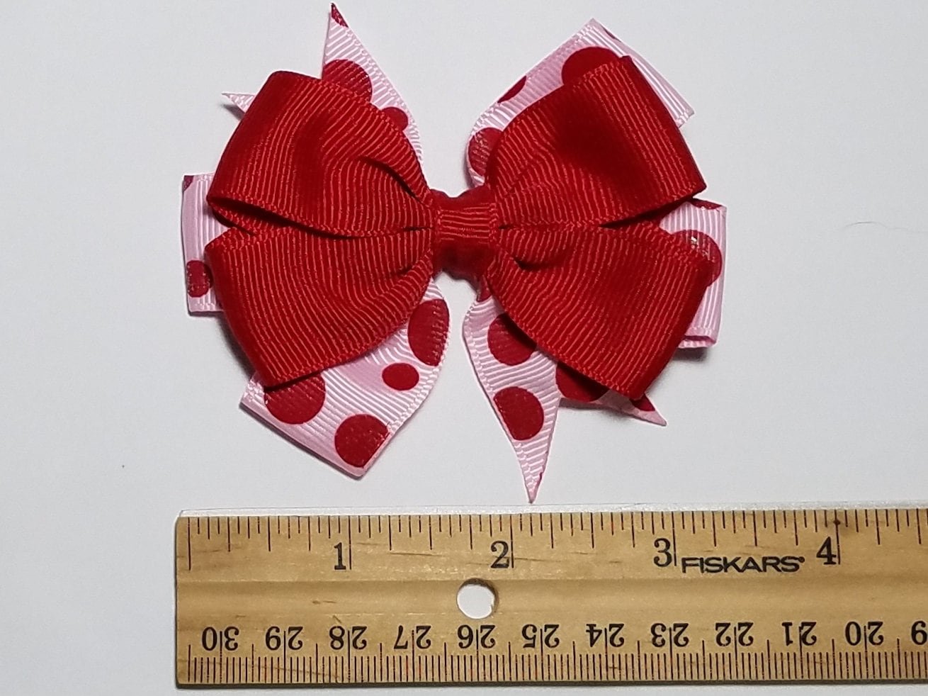 3.5" Red Pink Glitter Polka Dot