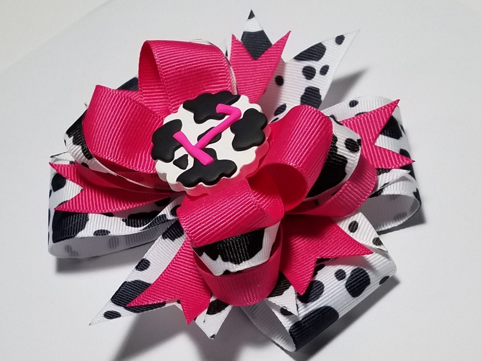 5" 1st Birthday Cow Print