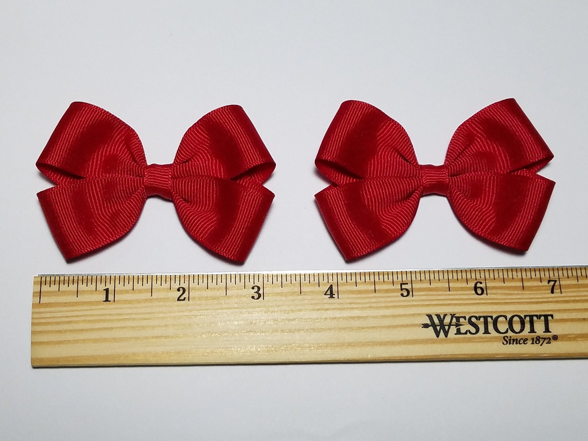 3" Bowtie Style Pigtail Bow Set