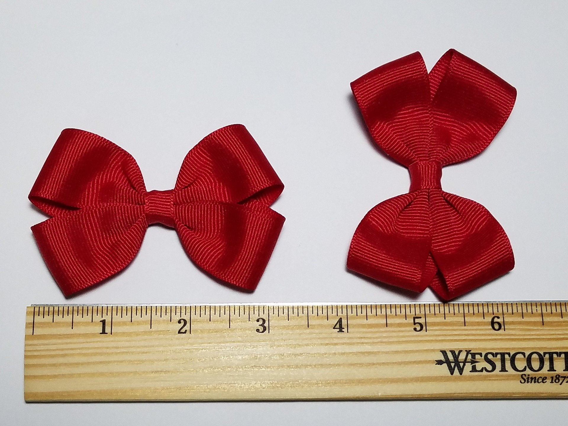 3" Bowtie Style Pigtail Bow Set