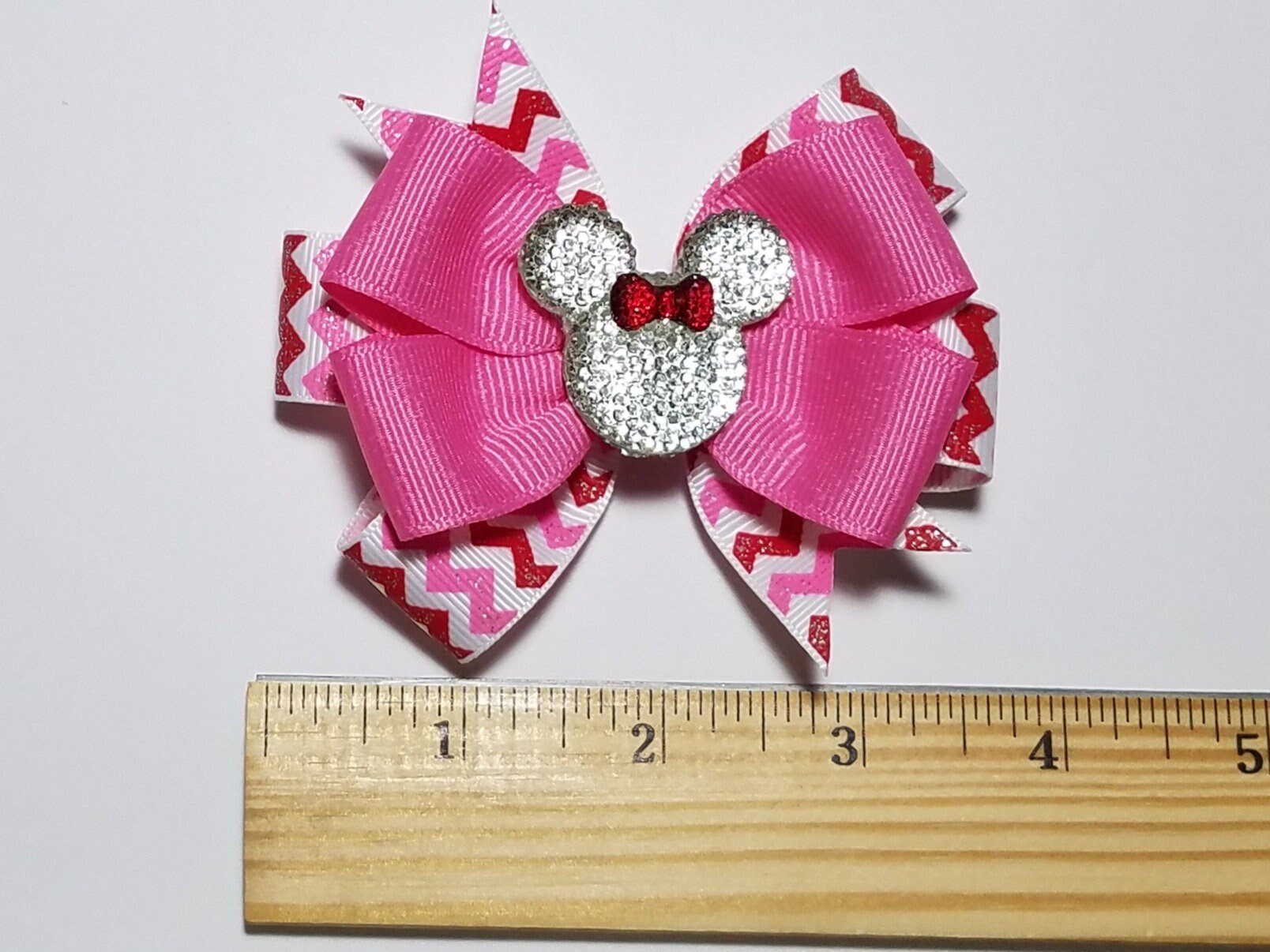 3.5" Pink Glitter Chevron 