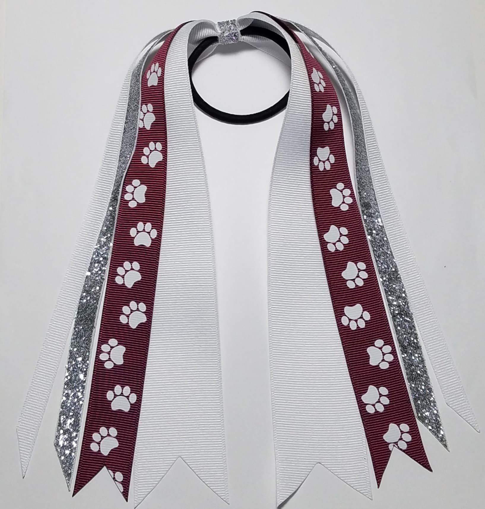 Maroon White Paw Print 