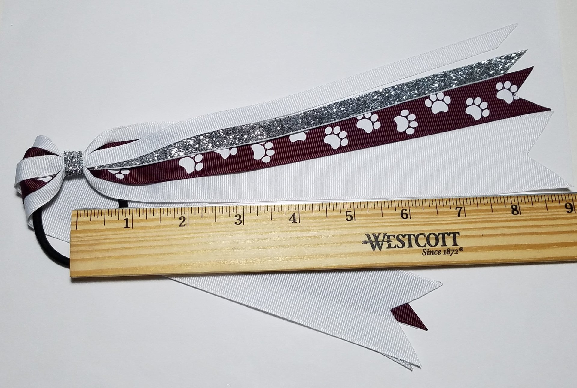 Maroon White Paw Print 