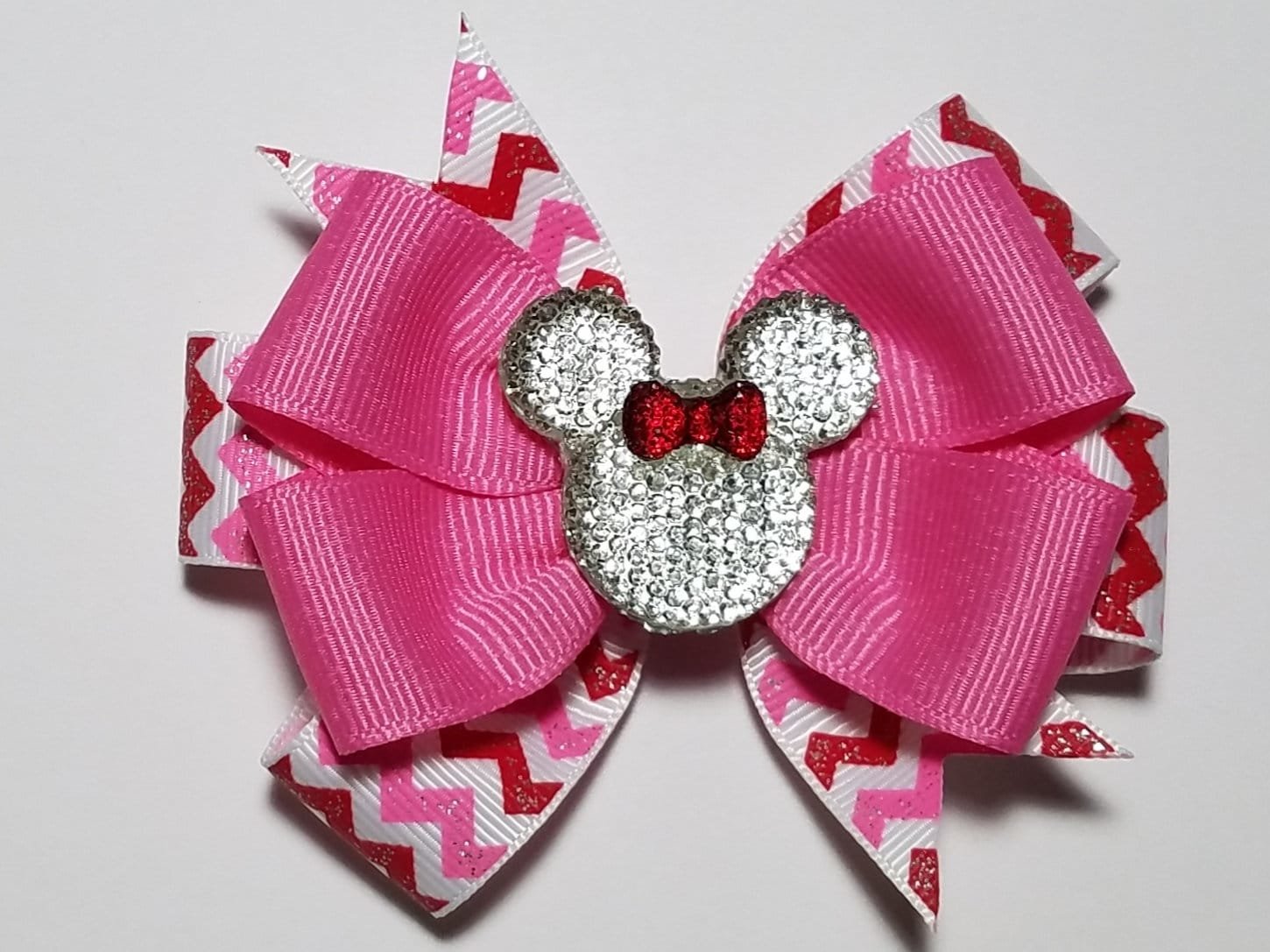 3.5" Pink Glitter Chevron 