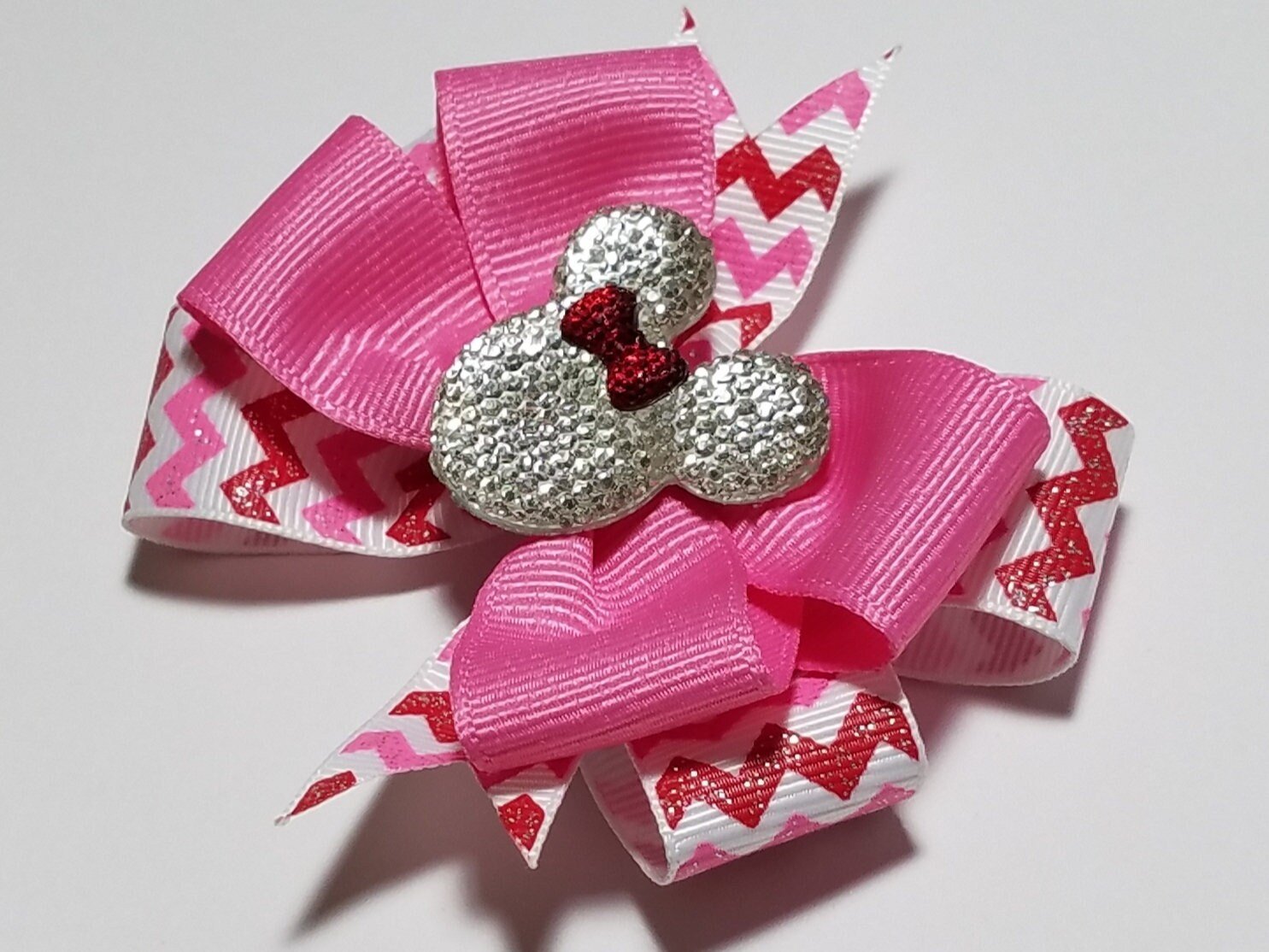 3.5" Pink Glitter Chevron 