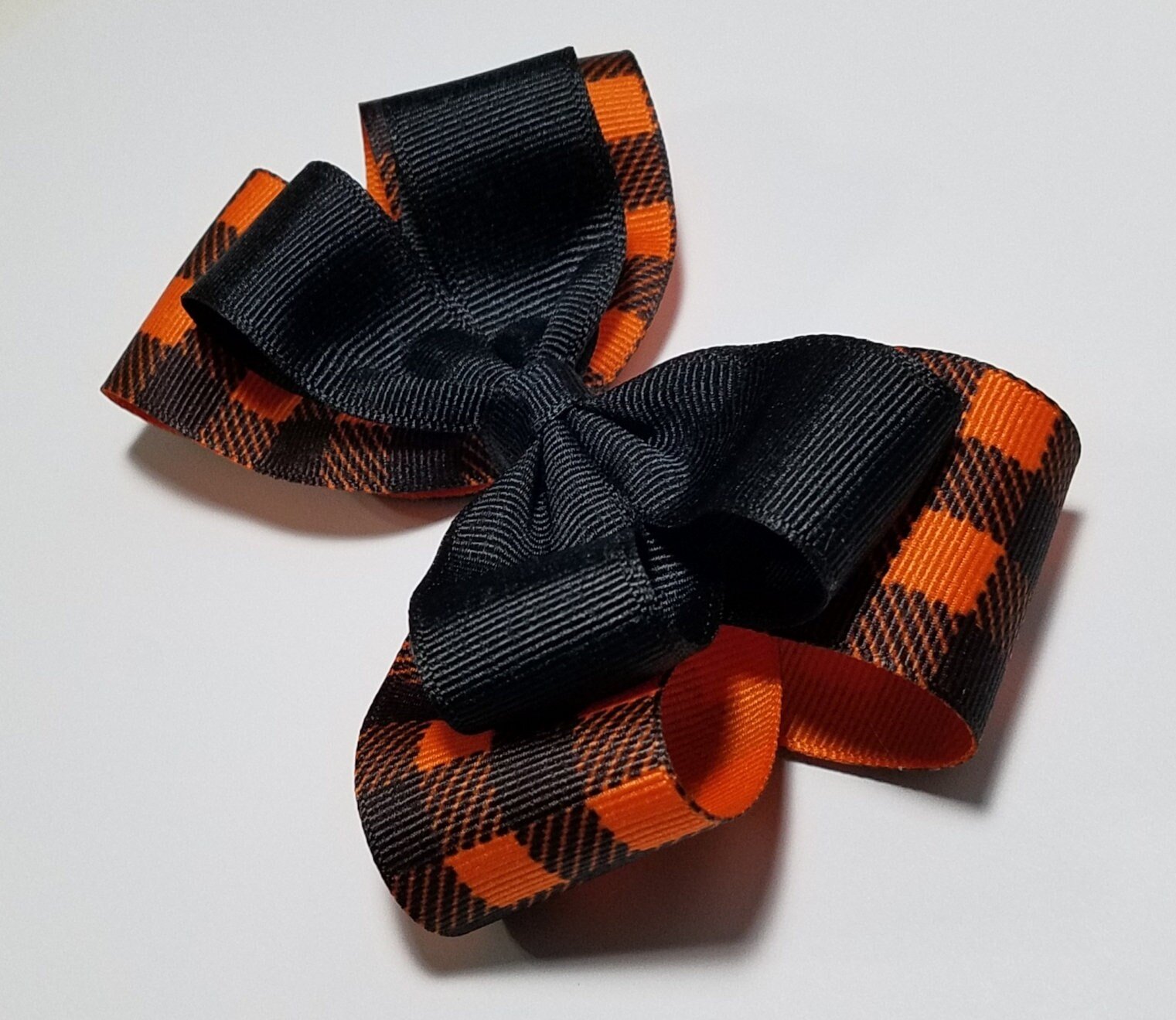 5" Orange Buffalo Plaid 
