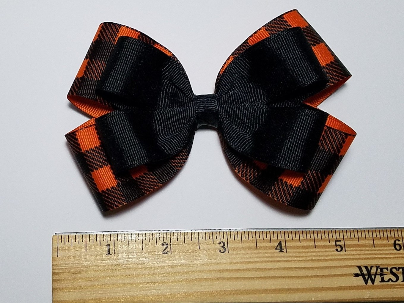 5" Orange Buffalo Plaid 