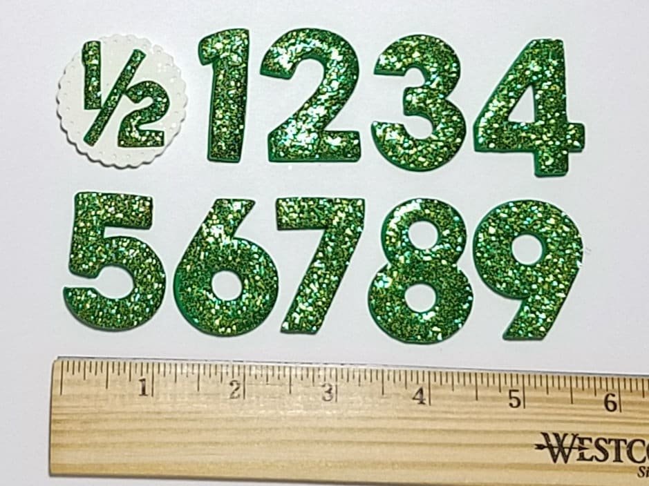 Green Glitter Birthday Number