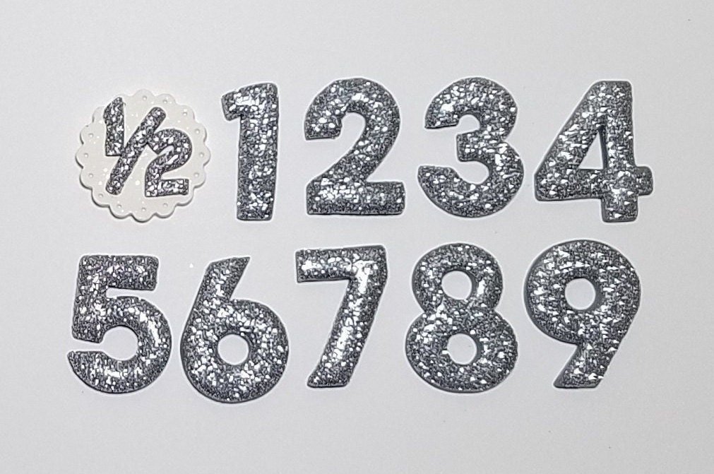 Silver Glitter Birthday Number