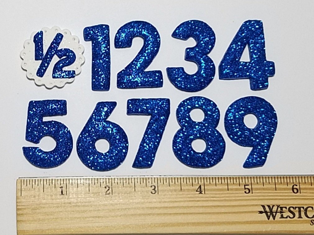 Blue Glitter Birthday Number