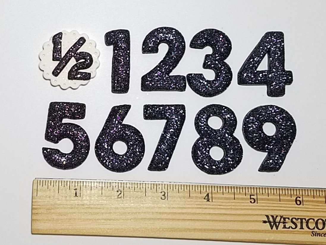 Black Glitter Birthday Number