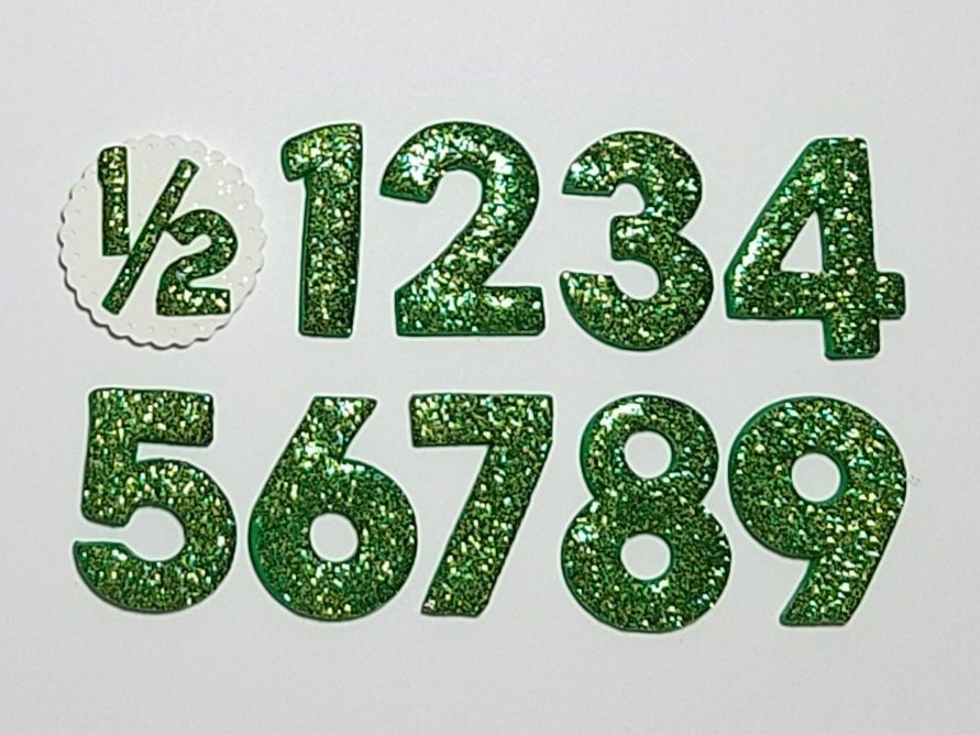 Green Glitter Birthday Number