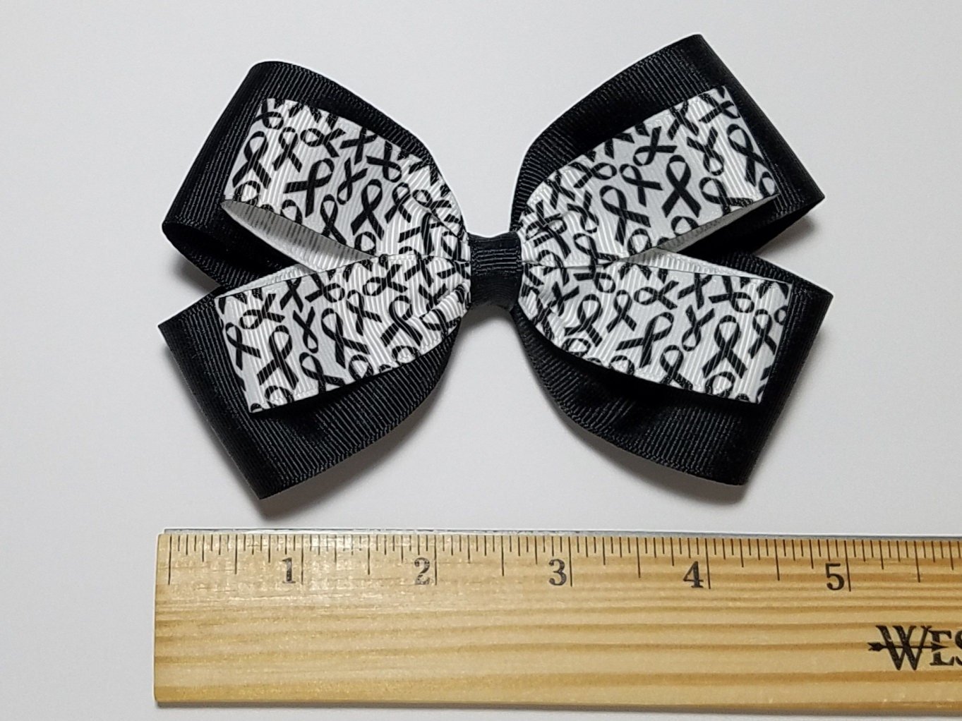 5" Black Awareness Ribbon 
