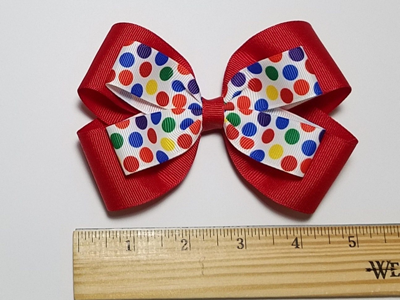 5" Rainbow Polka Dot 