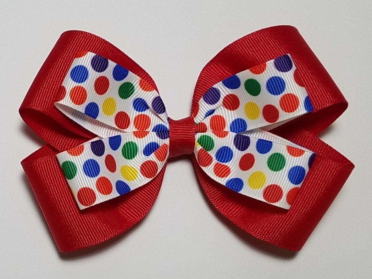 5" Rainbow Polka Dot 