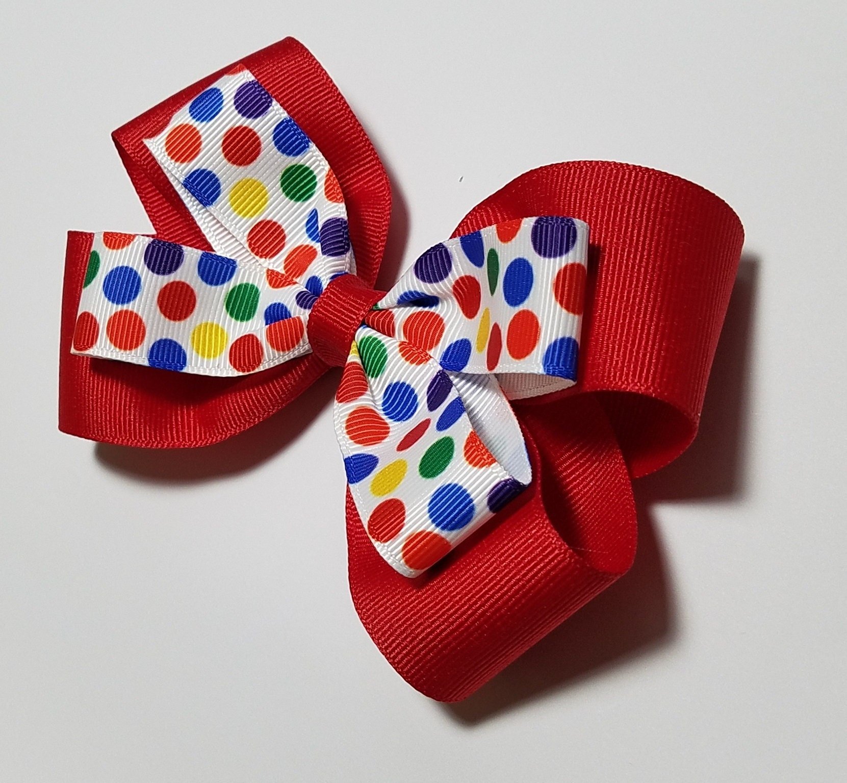 5" Rainbow Polka Dot 
