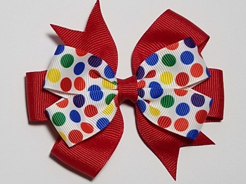 3.5" Rainbow Polka Dot 