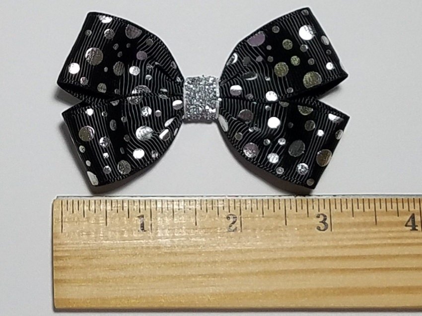 3" Black Foil Polka Dot 