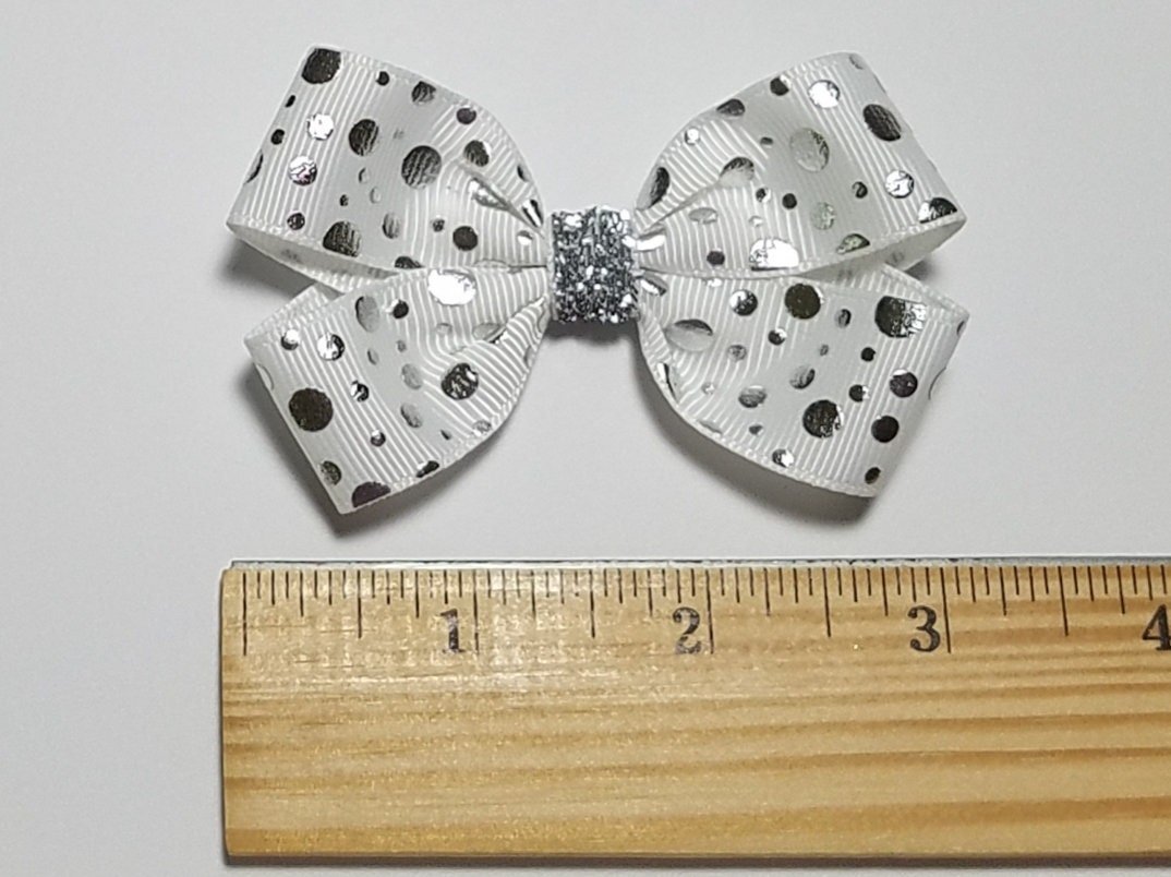 3" White Foil Polka Dot 