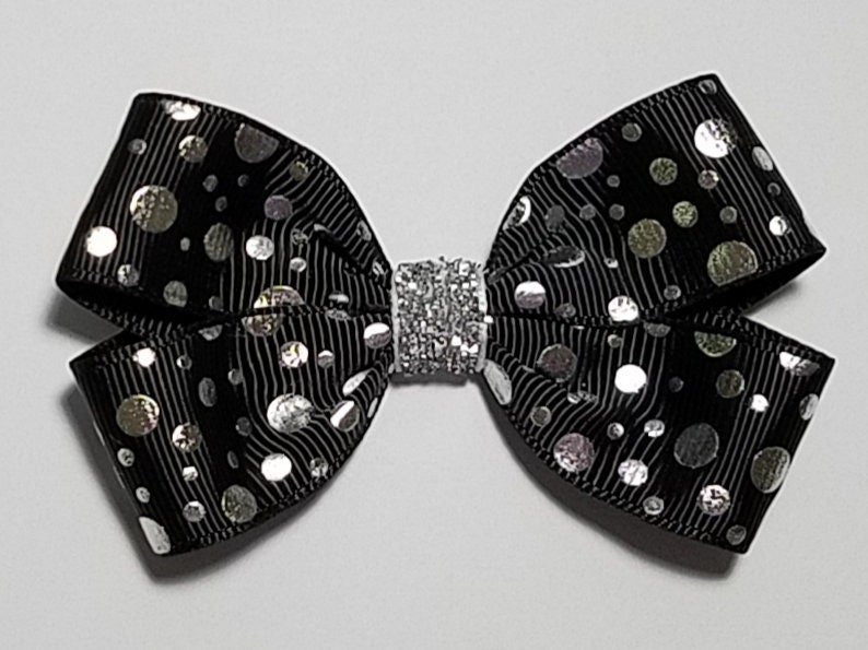 3" Black Foil Polka Dot 