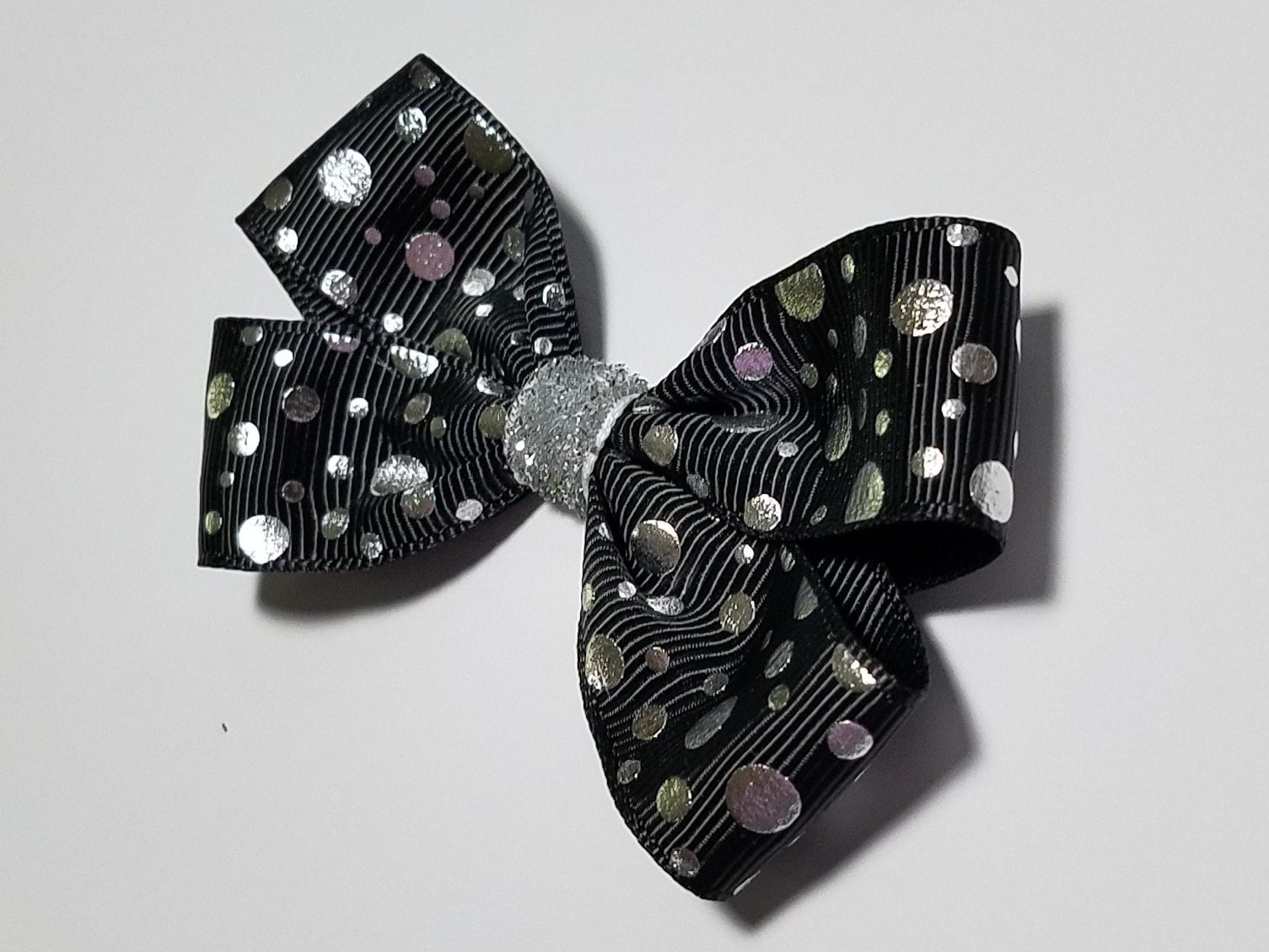 3" Black Foil Polka Dot 