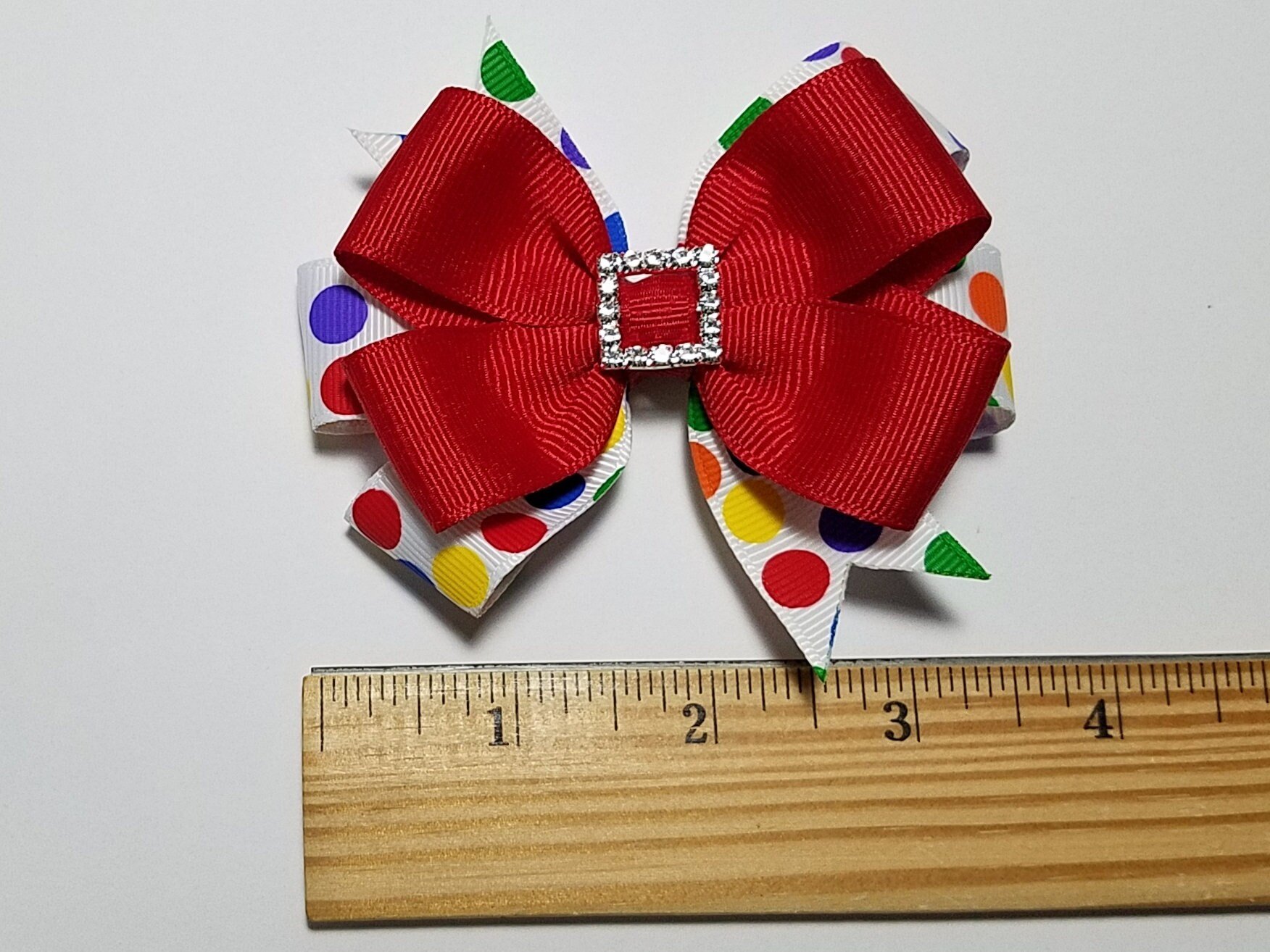 3.5" Rainbow Polka Dot 