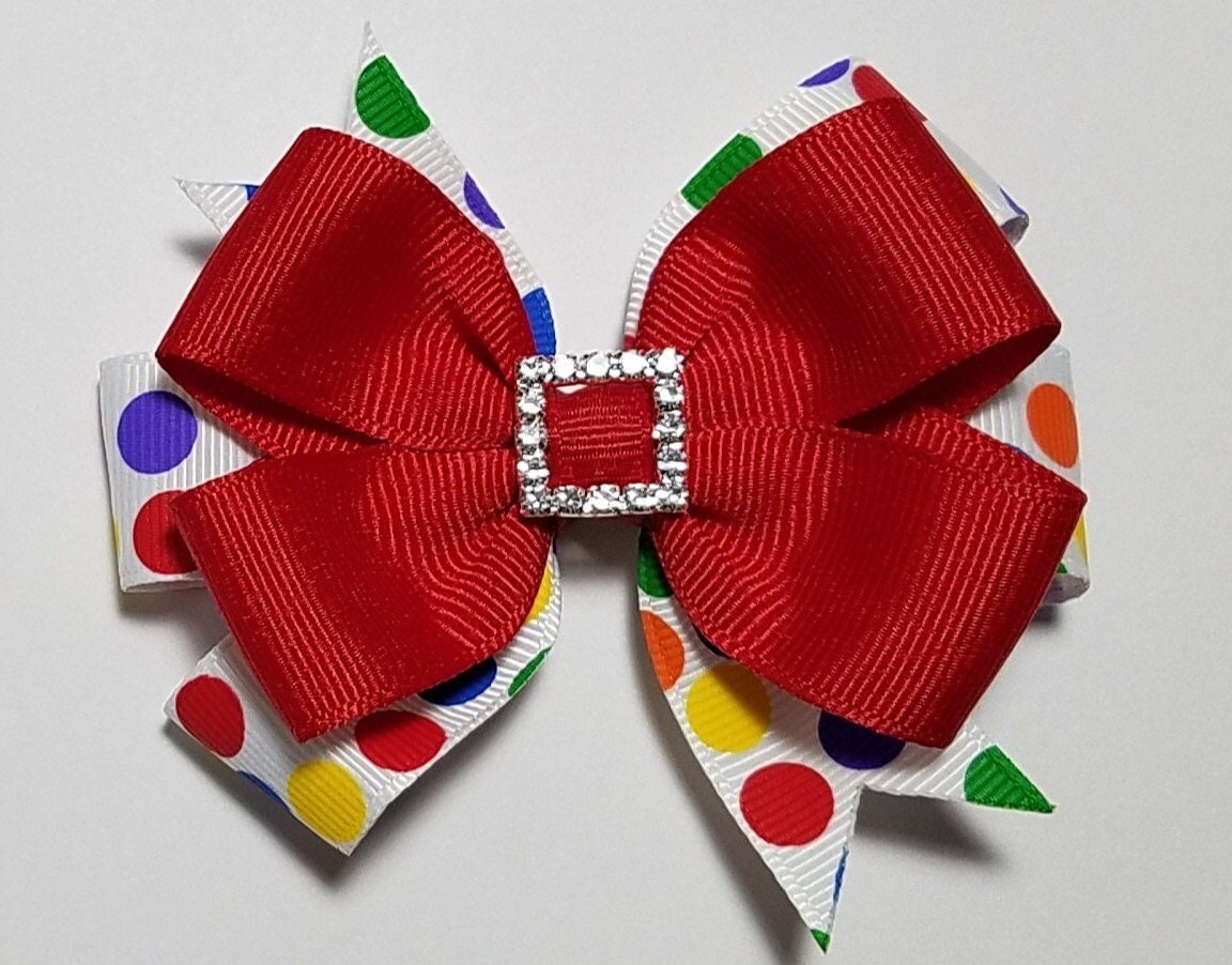 3.5" Rainbow Polka Dot 