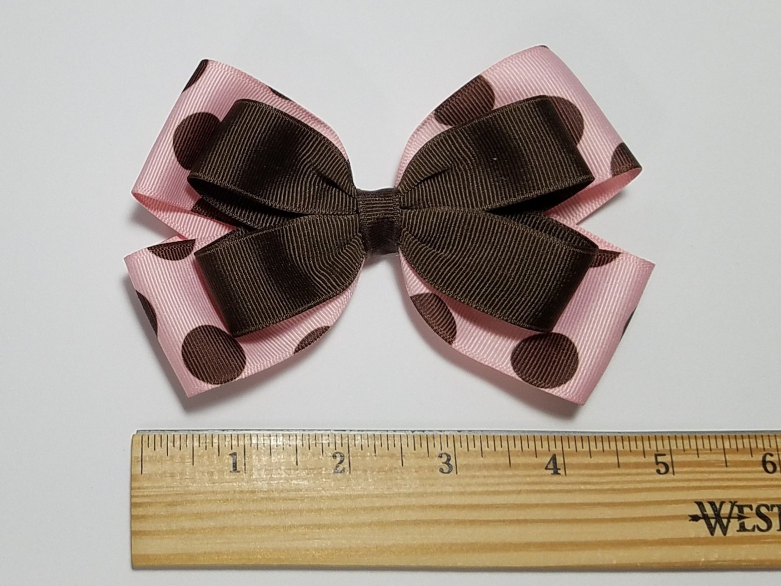 5" Pink Brown Polka Dot