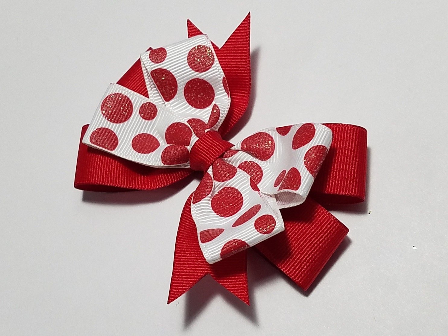 3.5" Red Glitter Polka Dot 