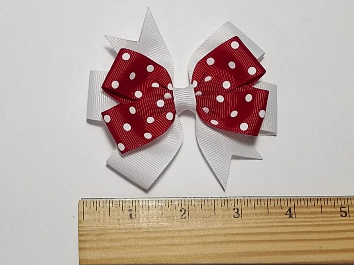 3.5" Cranberry Red Polka Dot