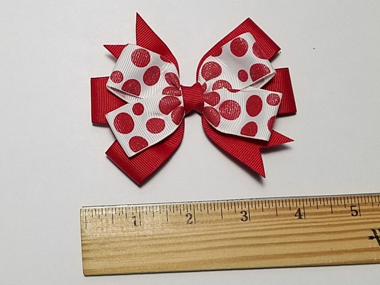 3.5" Red Glitter Polka Dot 