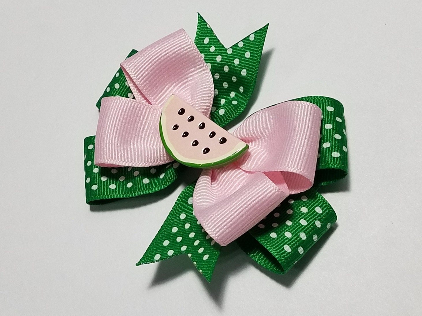 3.5" Watermelon Polka Dot Hair 
