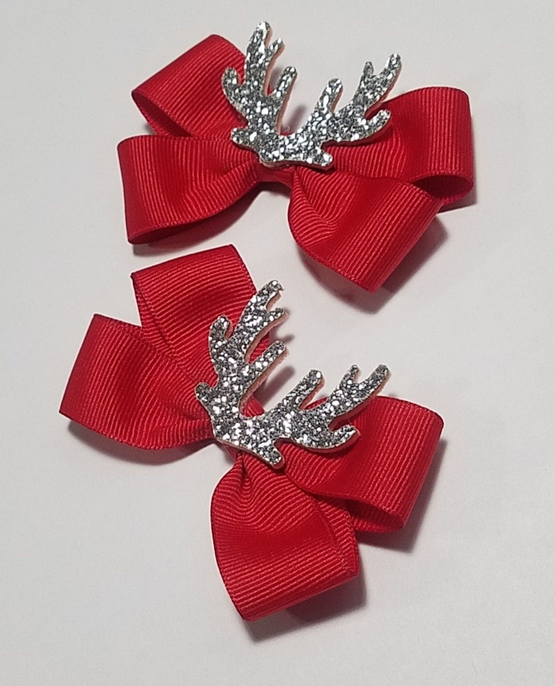 3" Reindeer Antler Glitter Pigtail 