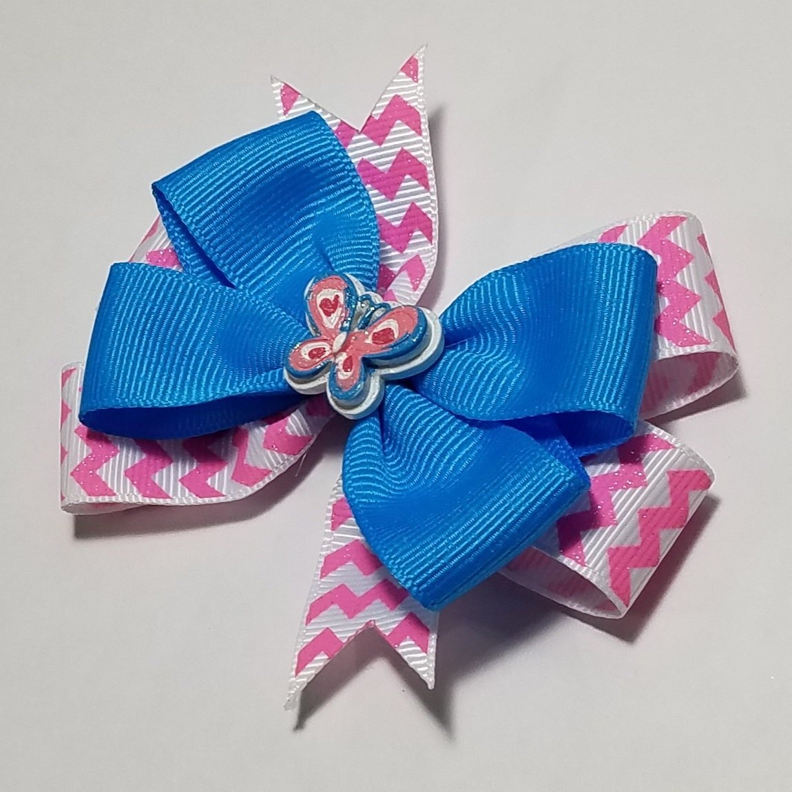 3.5" Butterfly Pink Blue Glitter 