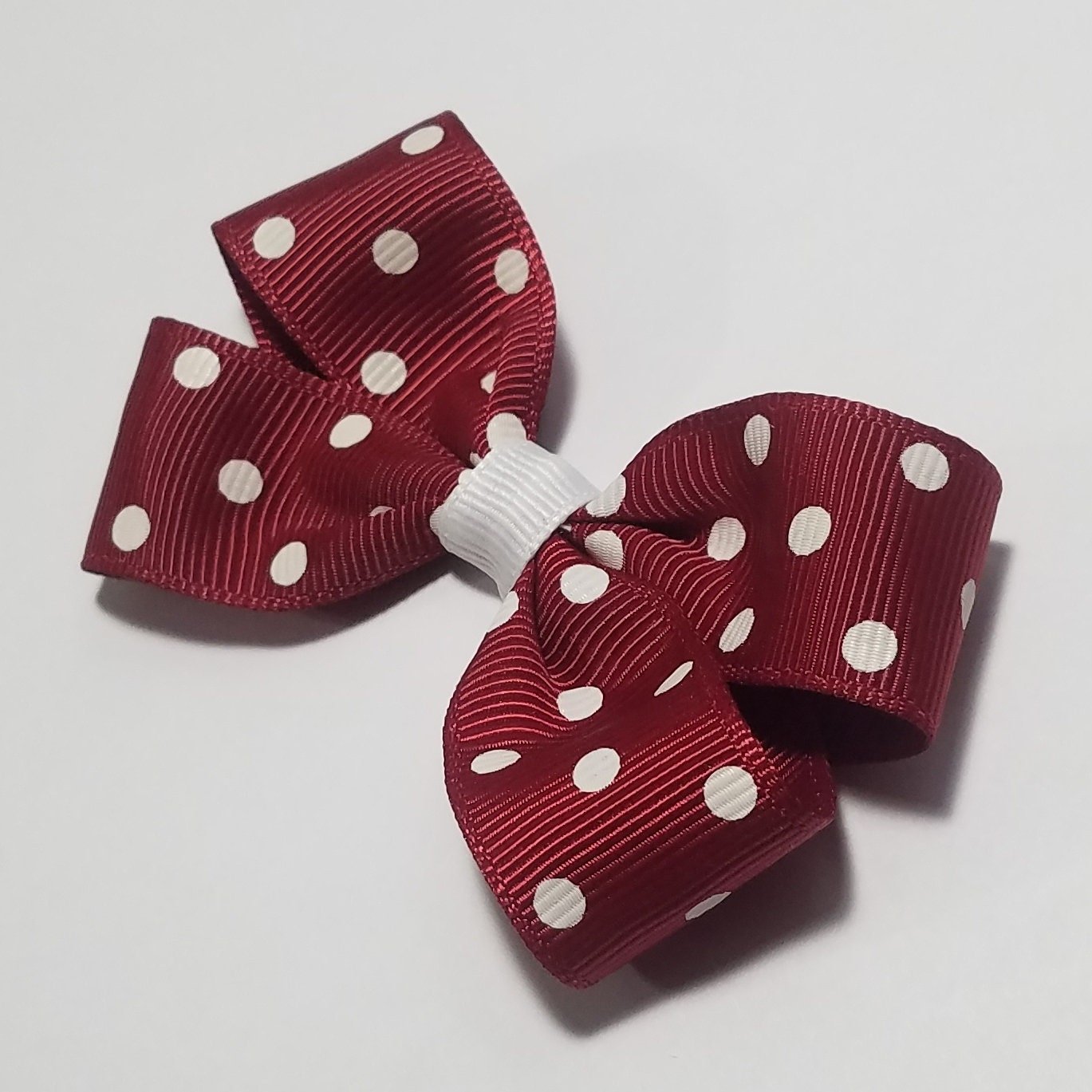 3" Maroon White Polka Dot 