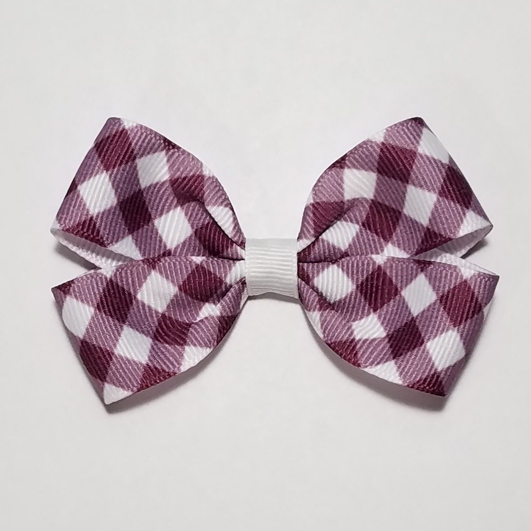 3" Maroon White Gingham 