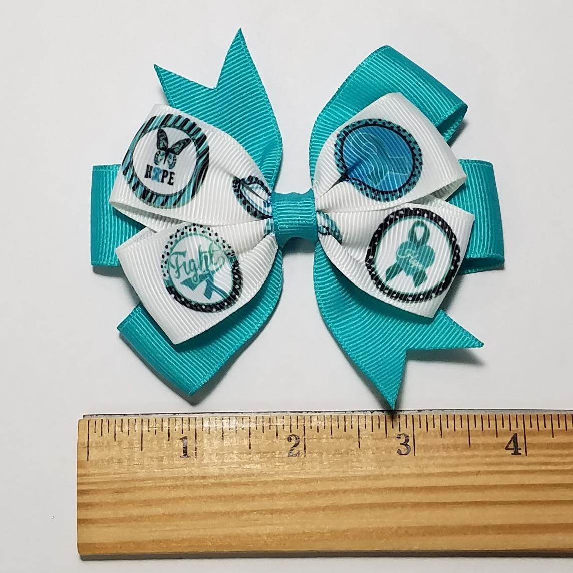 3.5" Ovarian Cancer Teal 