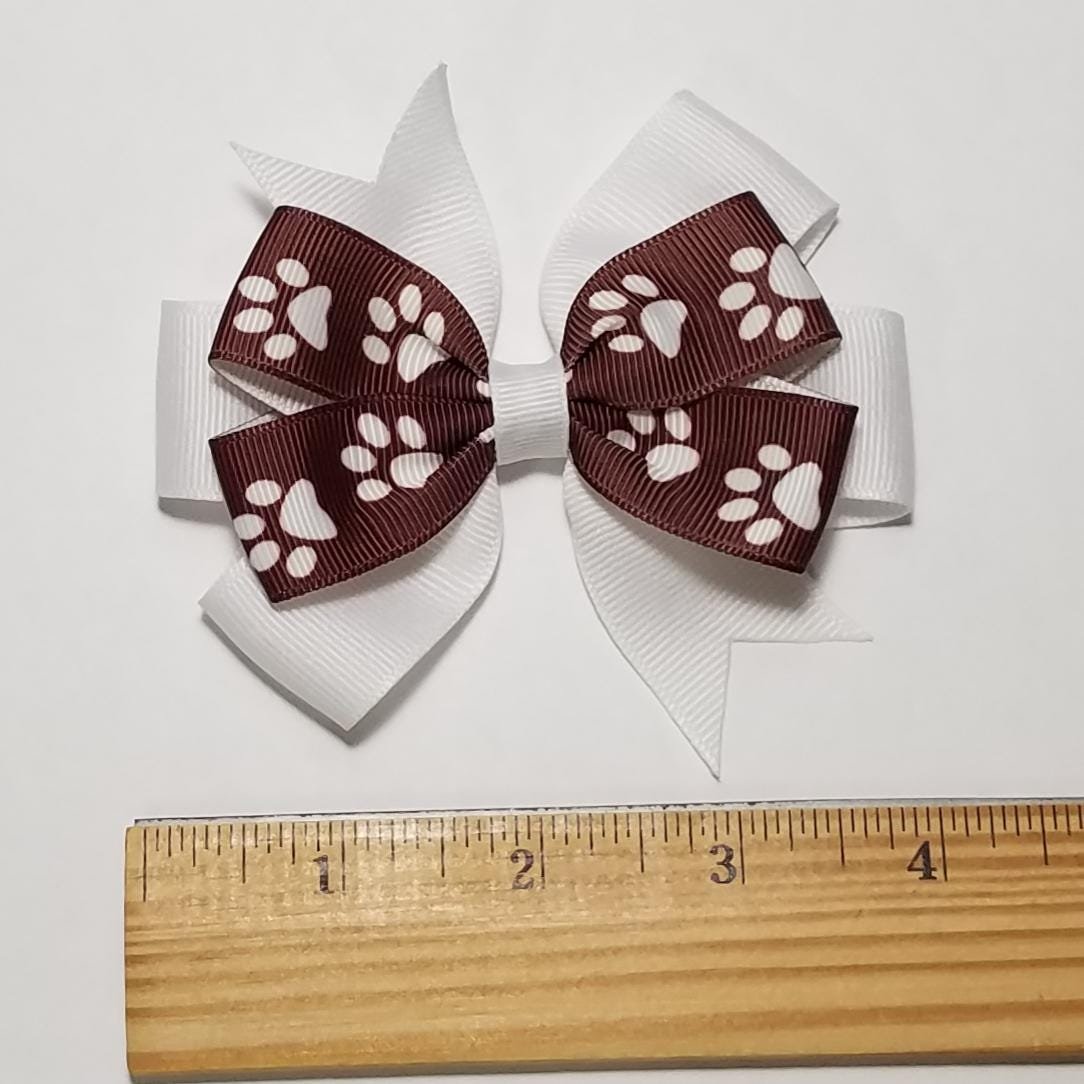 3.5" Maroon White Paw Print