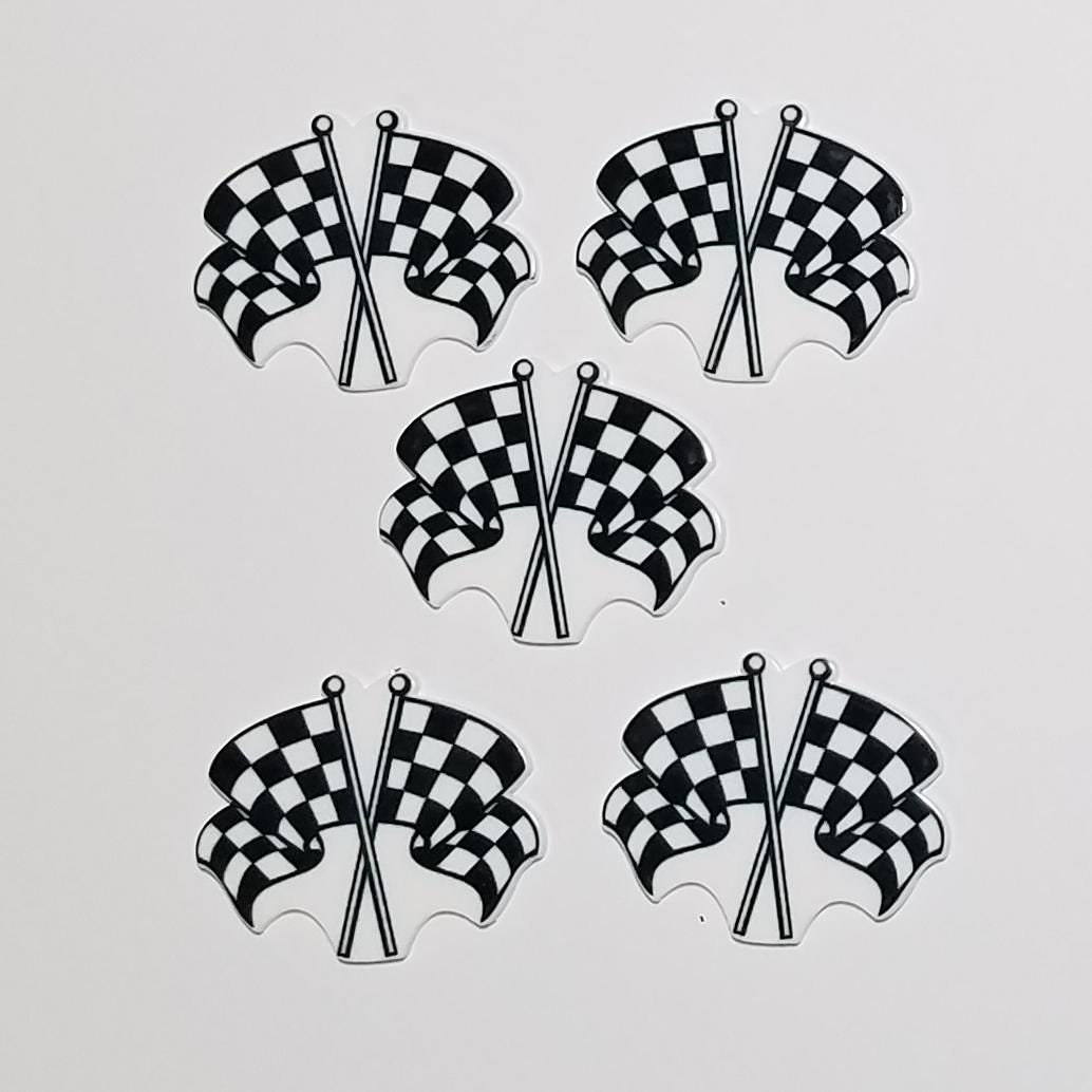 5 Piece Checkered Flag Flatback 1.5" 