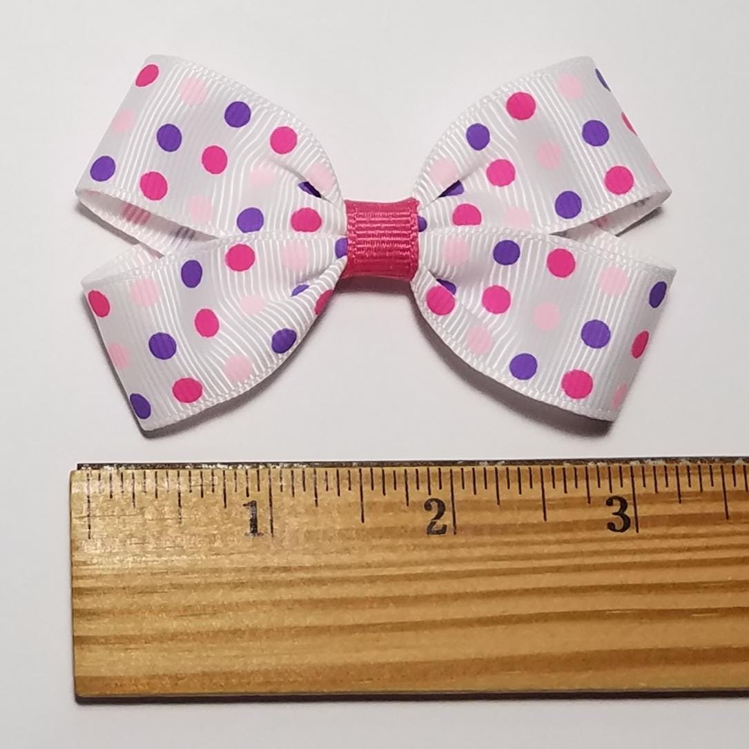 3" Pink Purple Polka Dot 