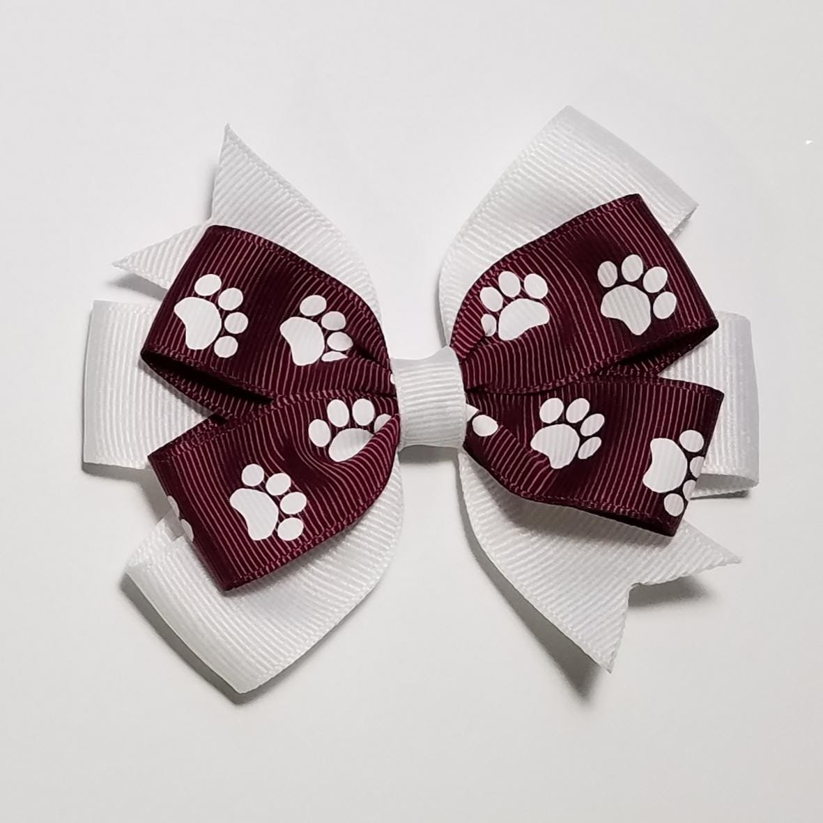 3.5" Maroon White Paw Print 