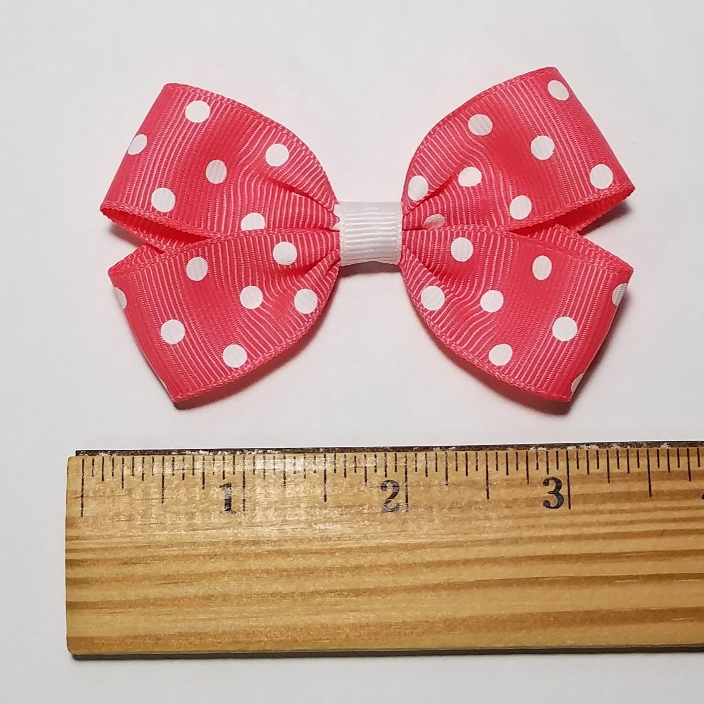 3" Watermelon Pink Polka Dot