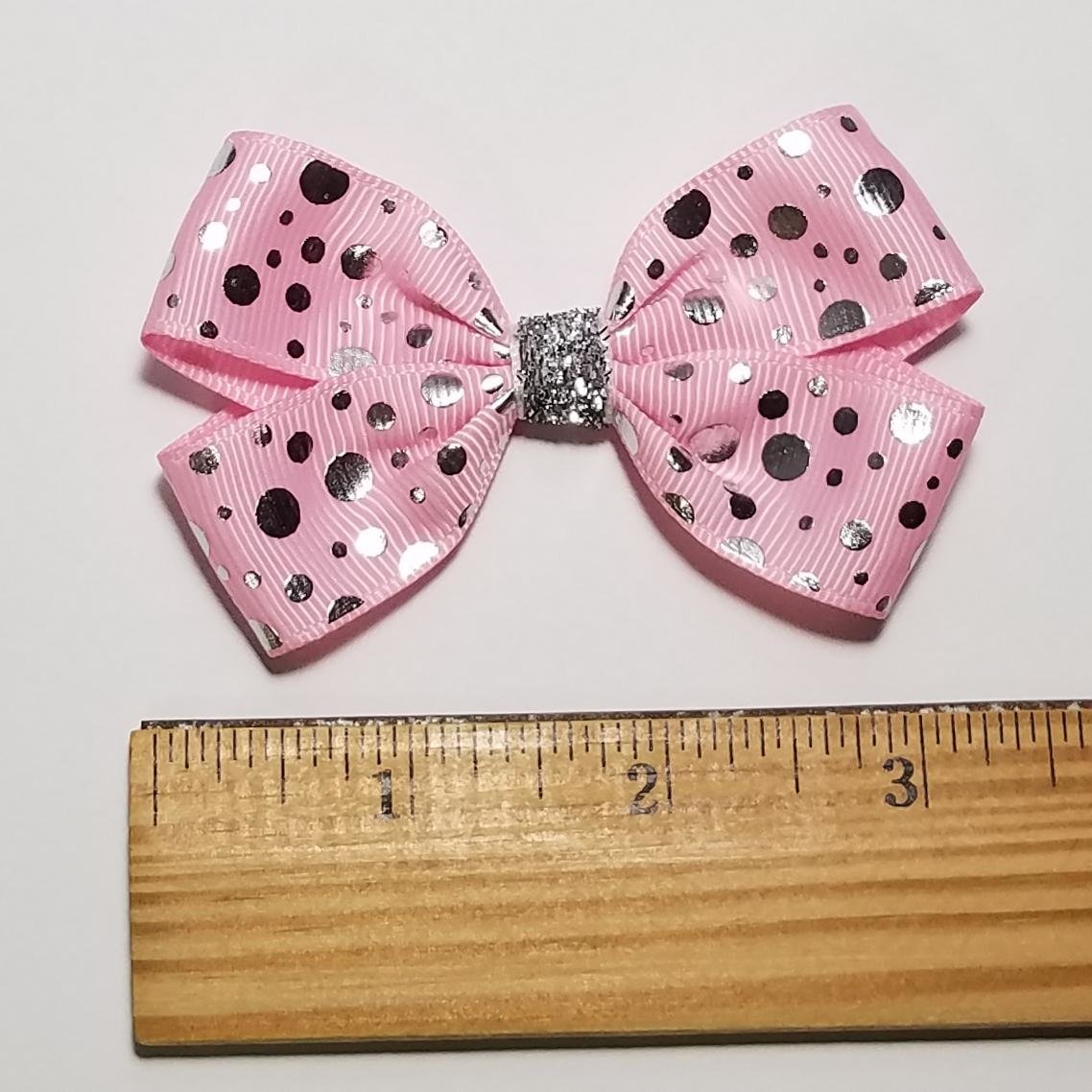 3" Pink Foil Polka Dot 